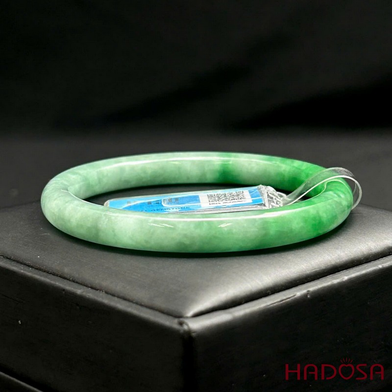 Vòng kiềng Cẩm thạch bản tròn xanh đậu nếp hóa ni 54 | HADOSA