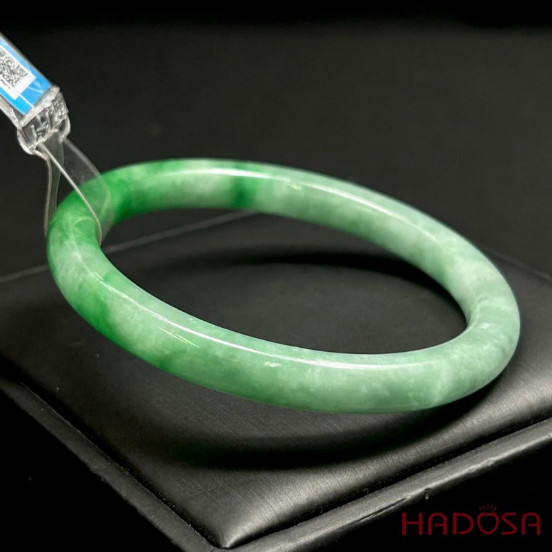 Vòng kiềng Cẩm thạch bản tròn xanh đậu nếp hóa ni 54 | HADOSA