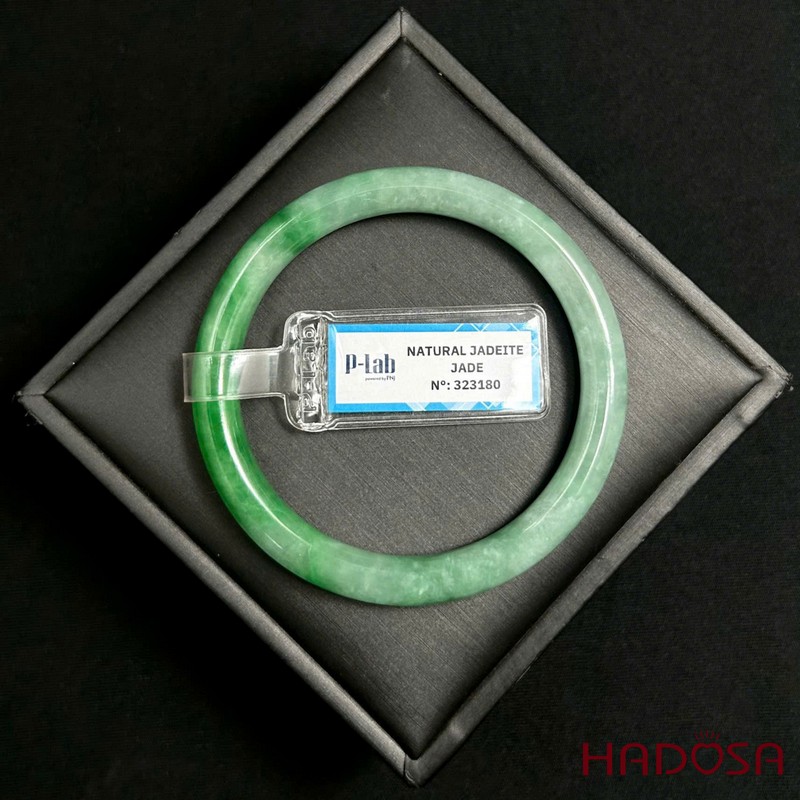 Vòng kiềng Cẩm thạch bản tròn xanh đậu nếp hóa ni 54 | HADOSA