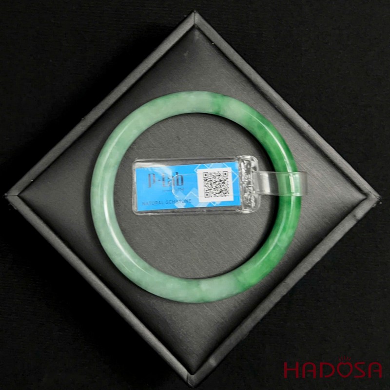 Vòng kiềng Cẩm thạch bản tròn xanh đậu nếp hóa ni 54 | HADOSA