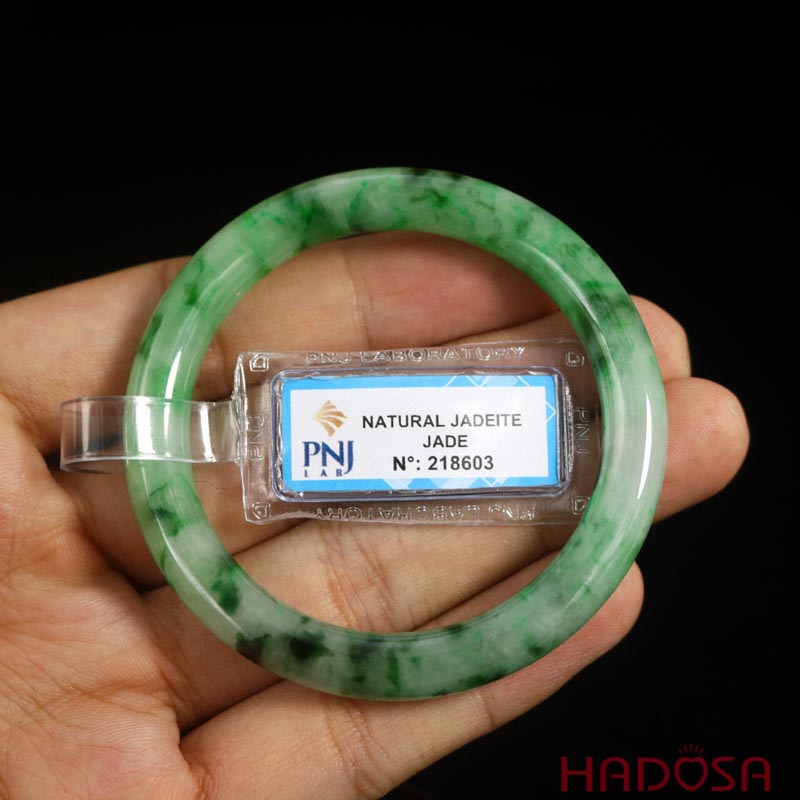 Vòng Ngọc Cẩm Thạch tròn xanh vân lý trong ni 50