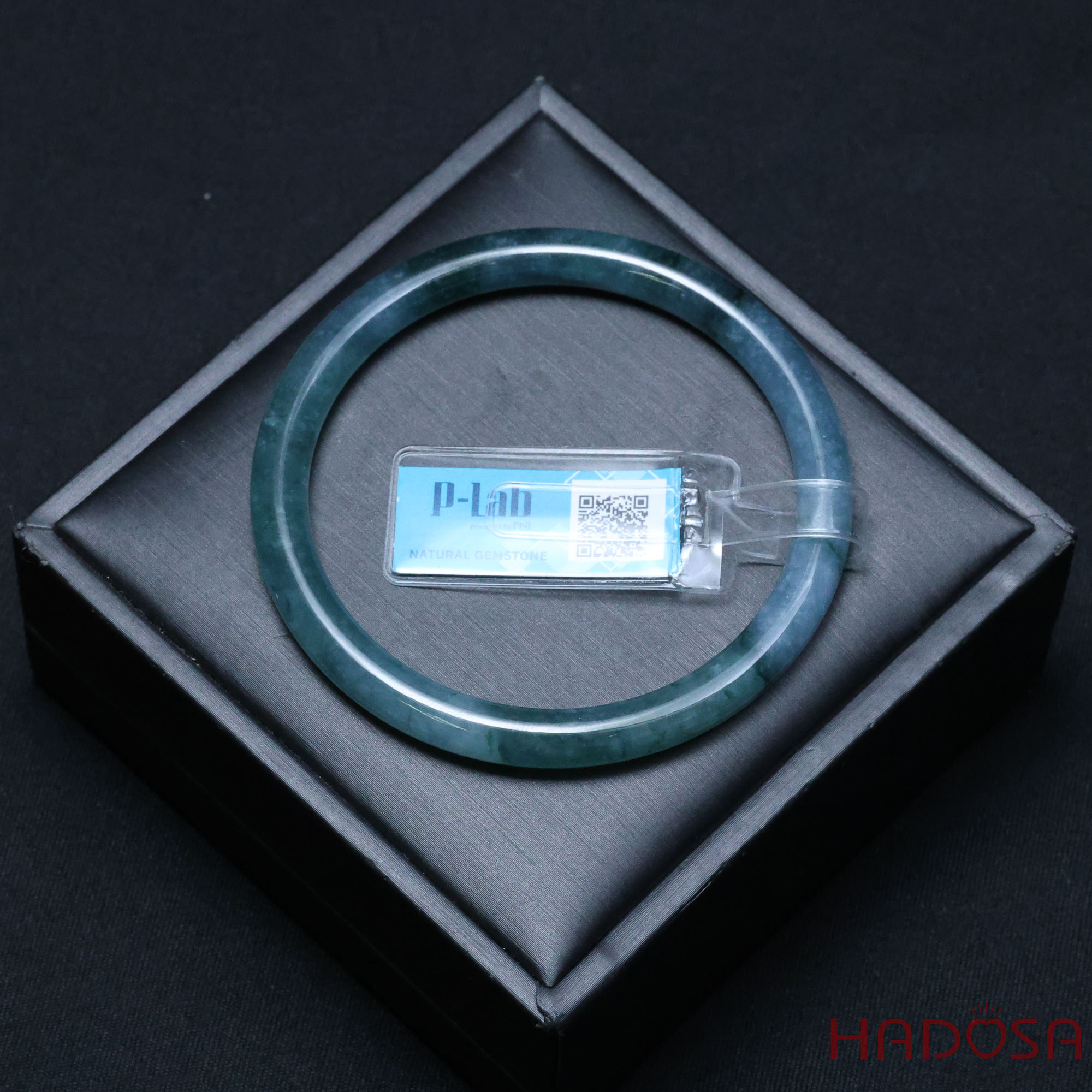 Vòng Ngọc Cẩm Thạch Lam Ngọc Bản Tròn Ni 57