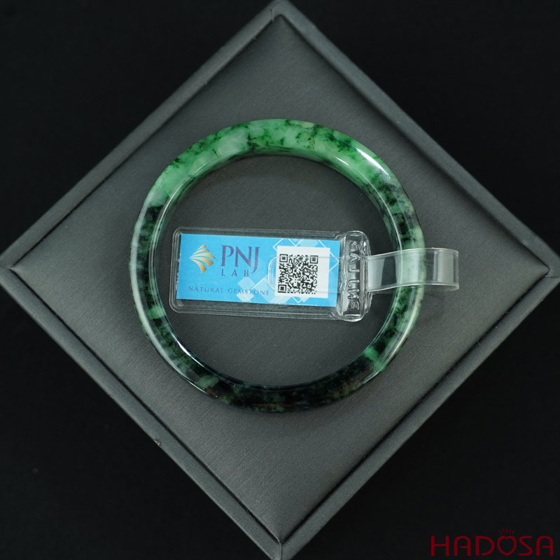 Vòng Ngọc Cẩm Thạch vuông xanh vân đậm ni 50