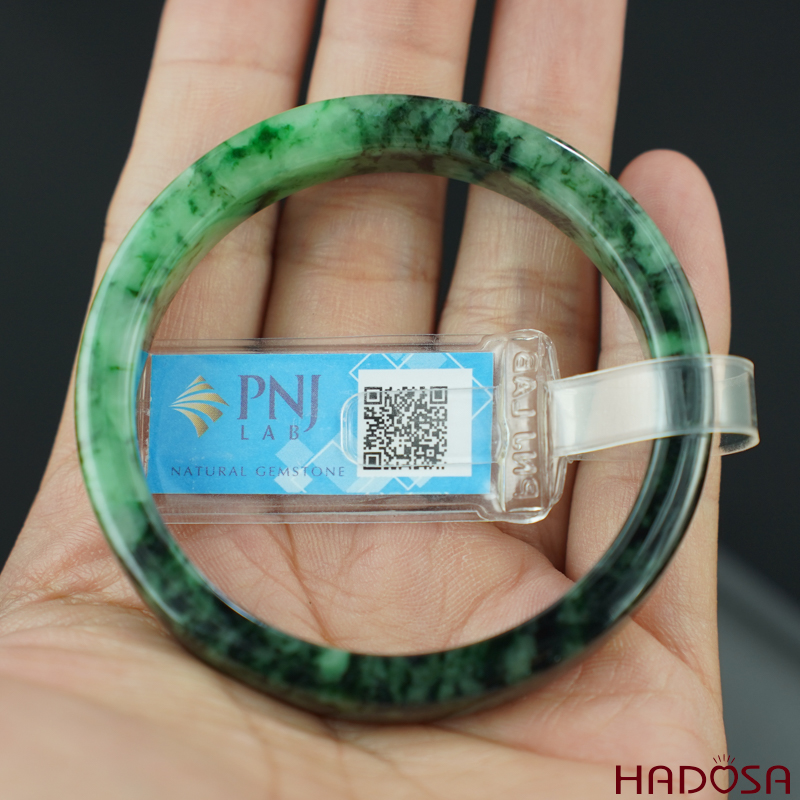 Vòng Ngọc Cẩm Thạch vuông xanh vân đậm ni 50