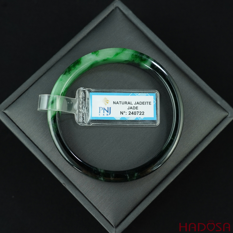 Vòng Ngọc Cẩm Thạch vuông xanh đậm ni 56