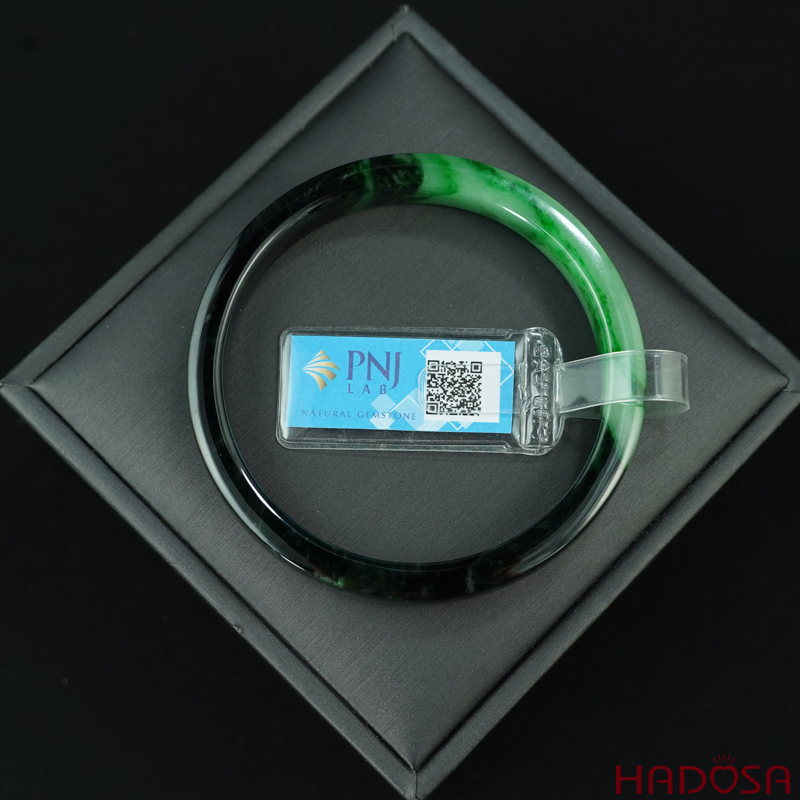 Vòng Ngọc Cẩm Thạch vuông xanh đậm ni 56