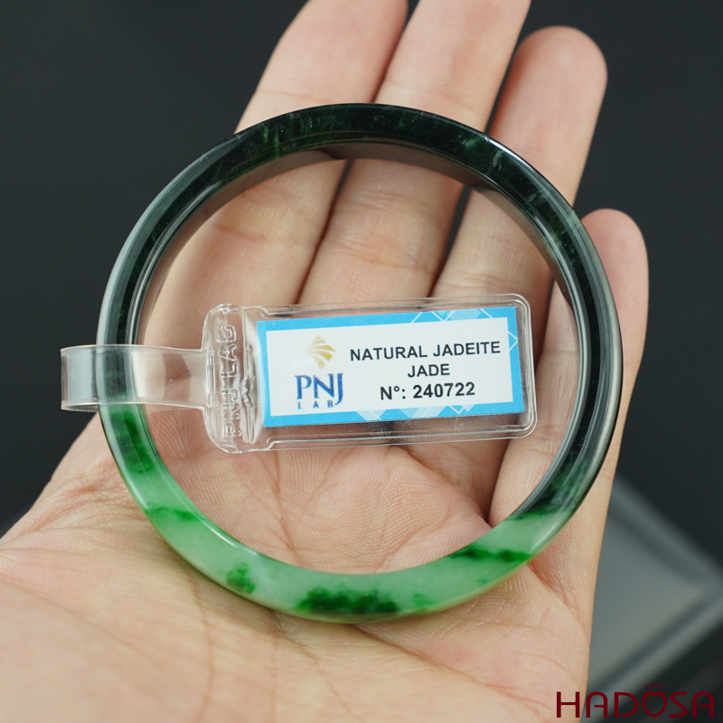 Vòng Ngọc Cẩm Thạch vuông xanh đậm ni 56