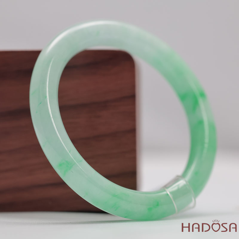Vòng Đá Cẩm Thạch Xanh Táo Vân Lý Ni 53