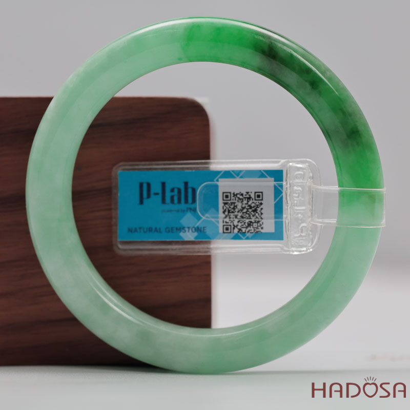 Vòng Đá Cẩm Thạch Xanh Táo Vân Lý Ni 53