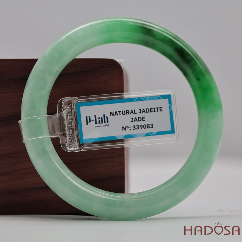Vòng Đá Cẩm Thạch Xanh Táo Vân Lý Ni 53