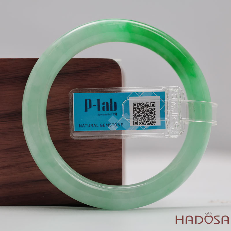Vòng Đá Cẩm Thạch Xanh Táo Vân Lý Ni 53