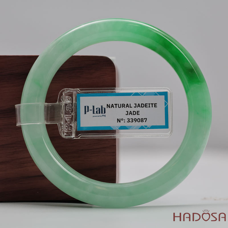 Vòng Đá Cẩm Thạch Xanh Táo Vân Lý Ni 53