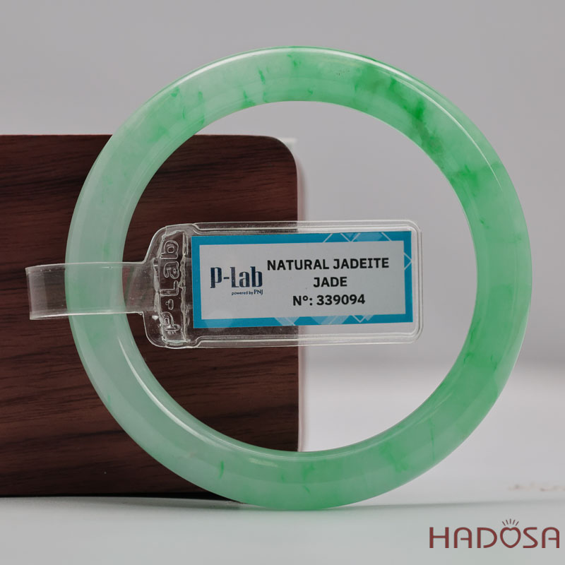Vòng Đá Cẩm Thạch Xanh Táo Vân Lý Ni 53