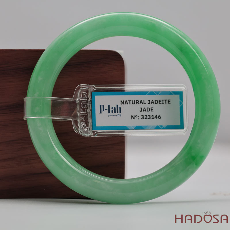 Vòng Cẩm Thạch Xanh Táo Vân Lý Ni 52