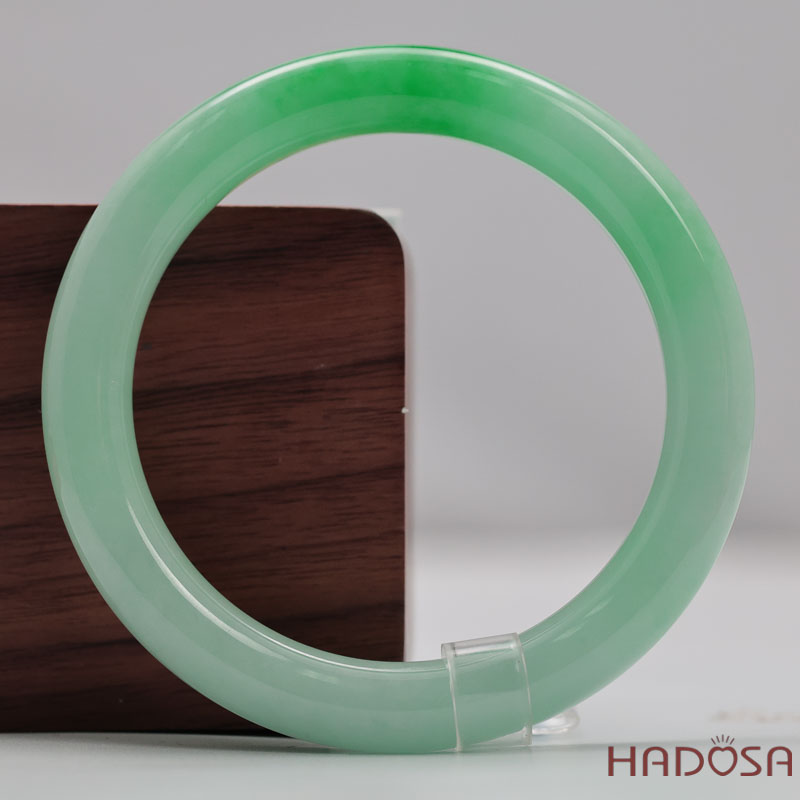 Vòng Đá Cẩm Thạch Xanh Táo Vân Lý Ni 54