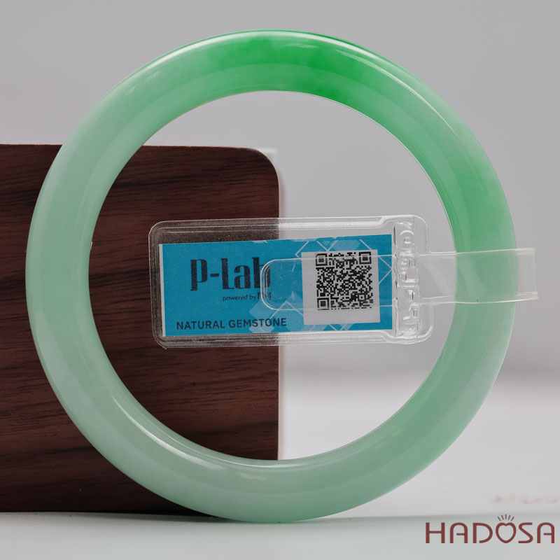 Vòng Đá Cẩm Thạch Xanh Táo Vân Lý Ni 54