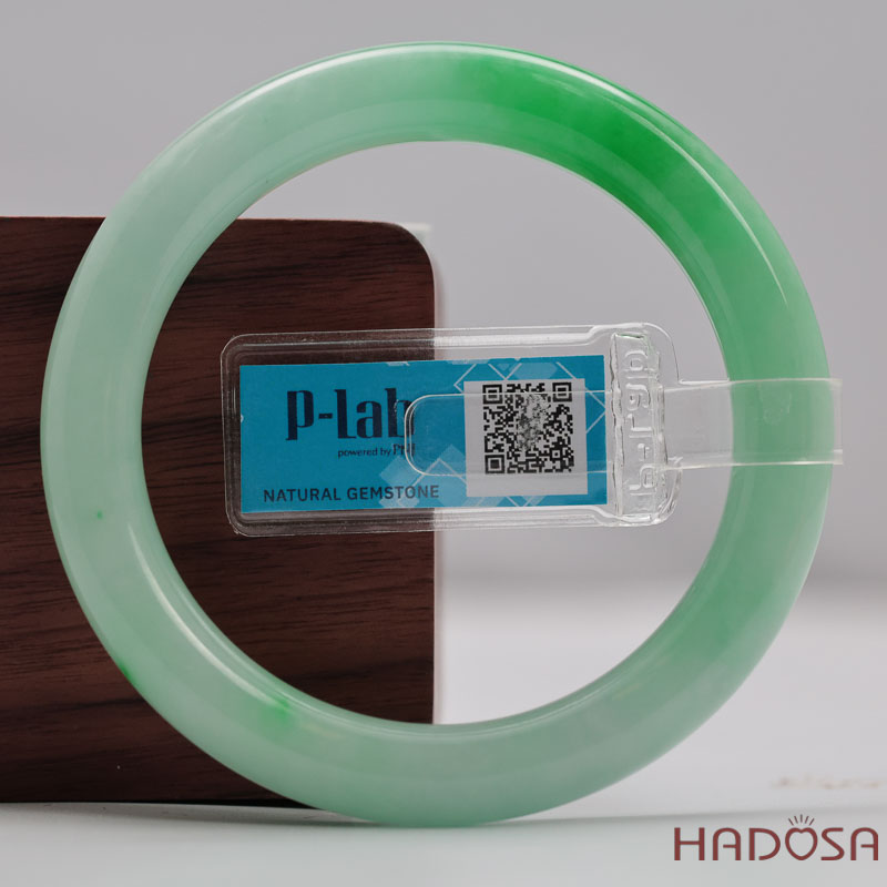 Vòng Đá Cẩm Thạch Xanh Táo Vân Lý Ni 54