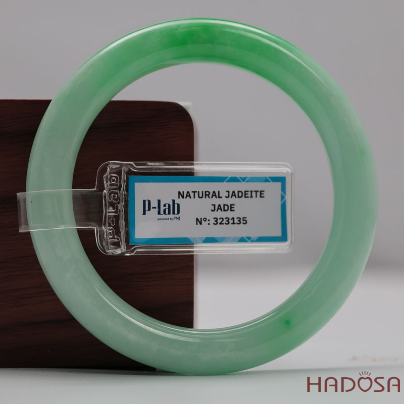 Vòng Đá Cẩm Thạch Xanh Táo Vân Lý Ni 54
