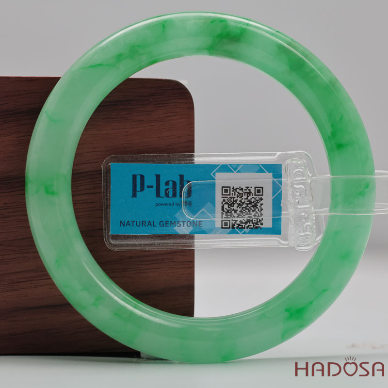 Vòng Đá Cẩm Thạch Xanh Táo Vân Lý Ni 52