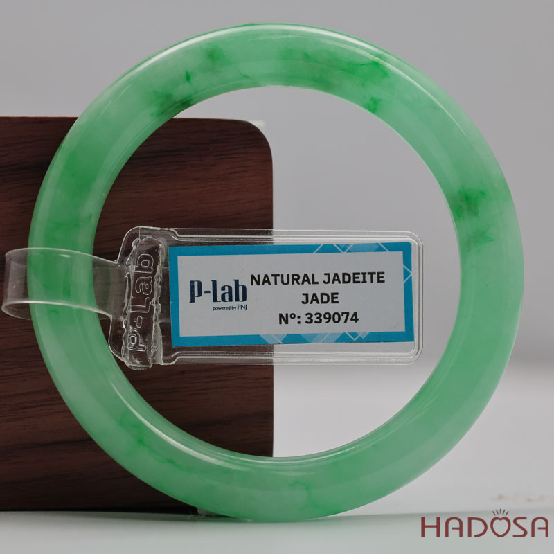 Vòng Đá Cẩm Thạch Xanh Táo Vân Lý Ni 52