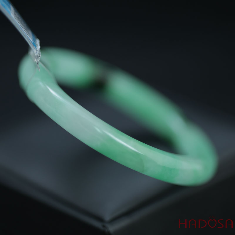 Vòng Ngọc Cẩm Thạch bản tròn xanh trong ni 56