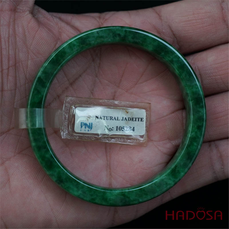 Vòng Ngọc Cẩm Thạch xanh tươi bản vuông 56mm đặc biệt cao cấp