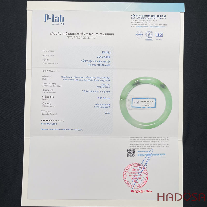 Vòng Ngọc Cẩm Thạch bản tròn xanh trong ni 56