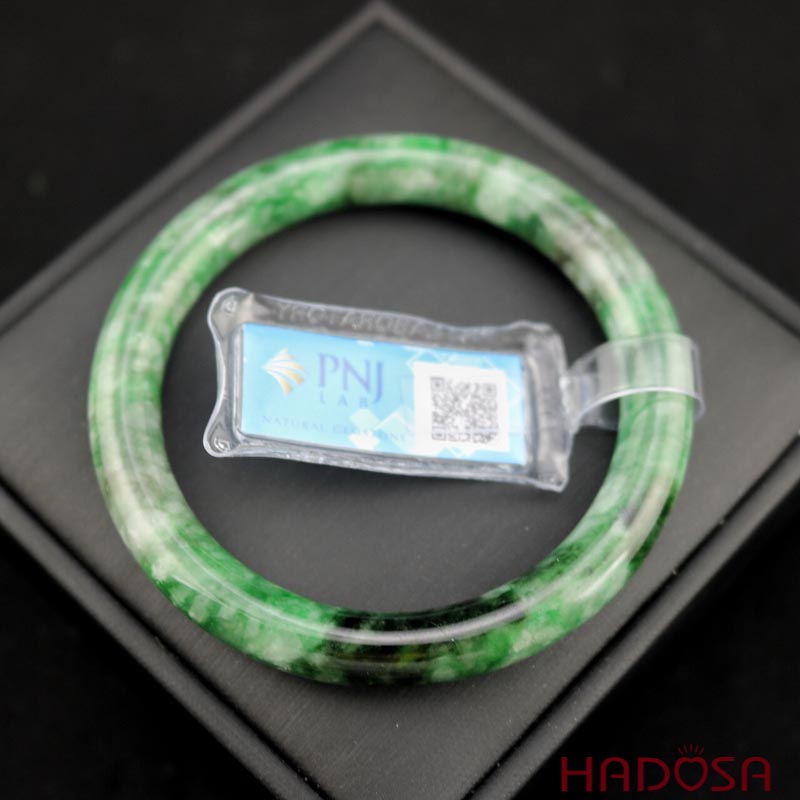 Vòng Ngọc Cẩm Thạch xanh vân bông bản tròn ni 54