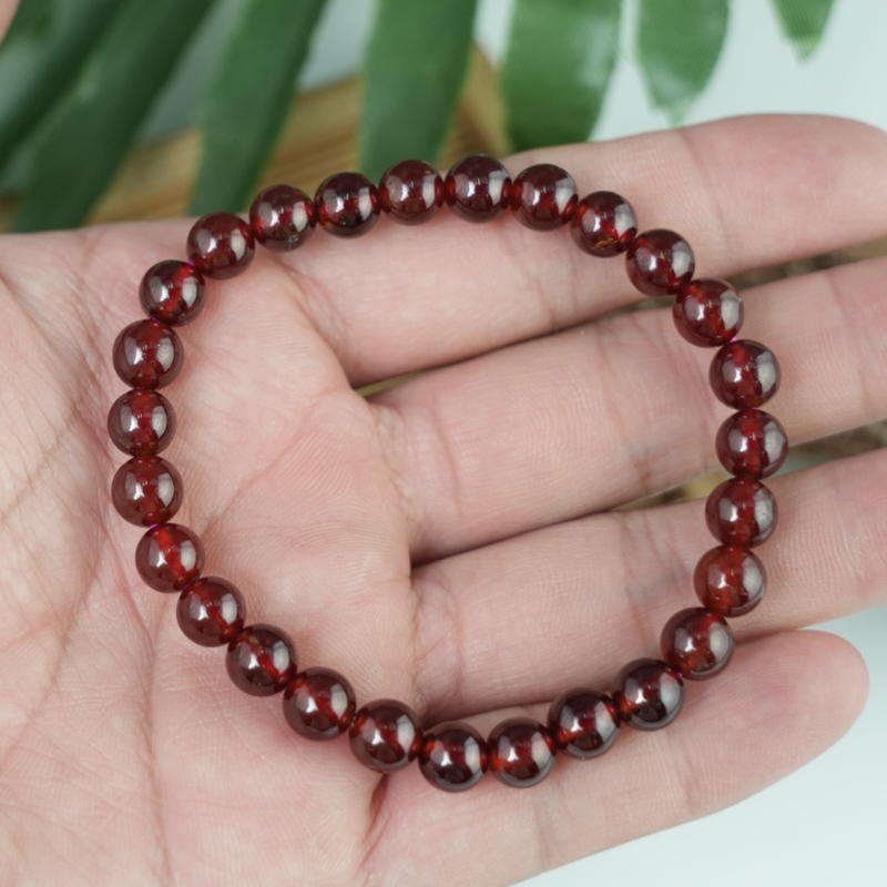 Vòng Ngọc Hồng Lựu Garnet 6mm cao cấp chuẩn 6A