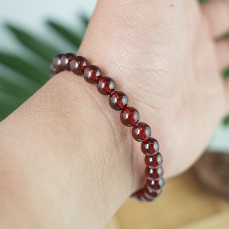 Vòng Ngọc Hồng Lựu Garnet 6mm cao cấp chuẩn 6A