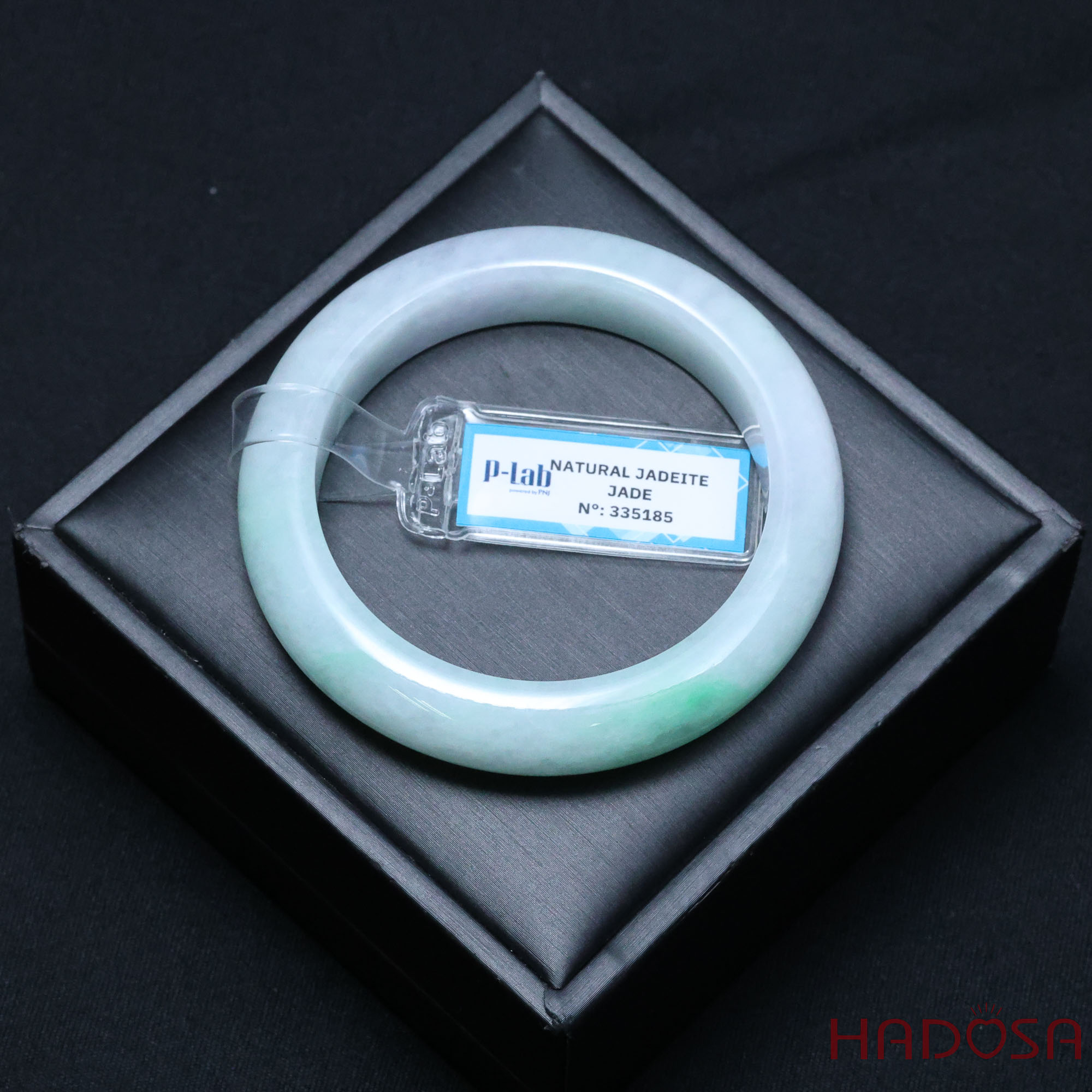 Vòng Ngọc Phỉ Thúy Nếp Băng Điểm Lý Táo Bản Hẹ Ni 52 HADOSA