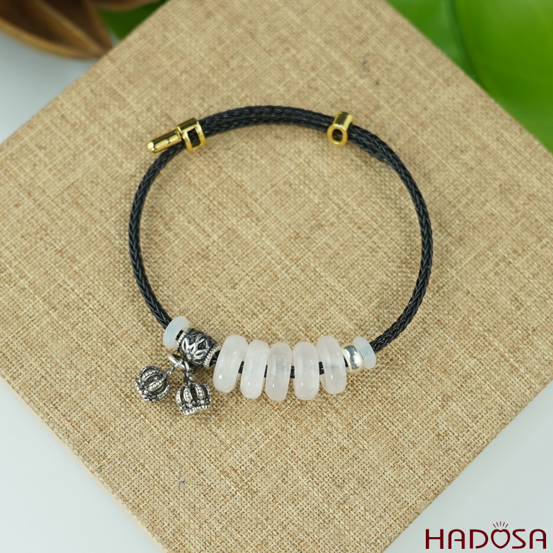 Vòng ngũ điếu đá mặt trăng mix vương miệng