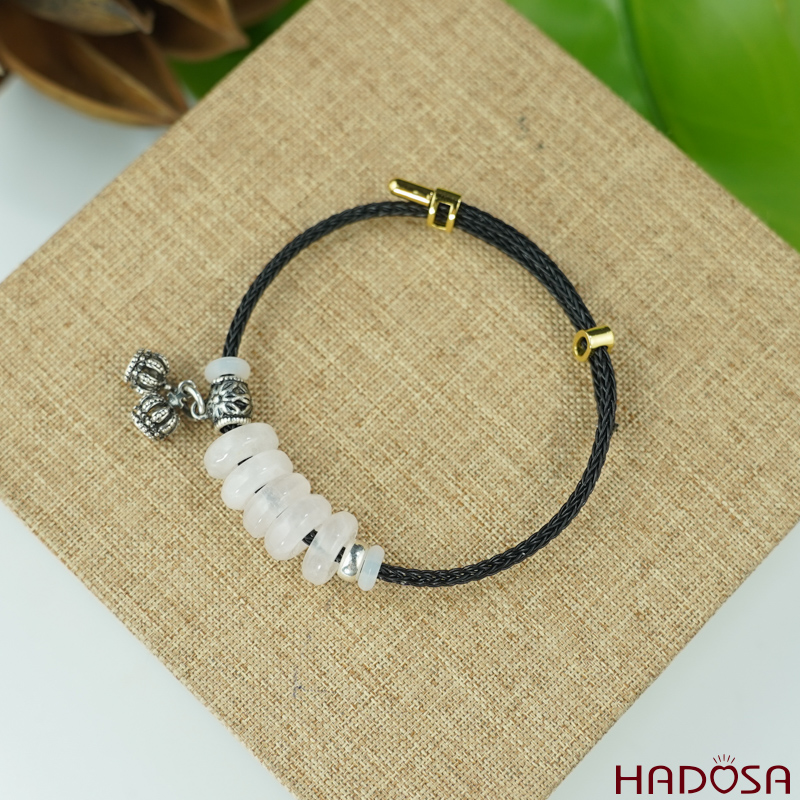 Vòng ngũ điếu đá mặt trăng mix vương miệng