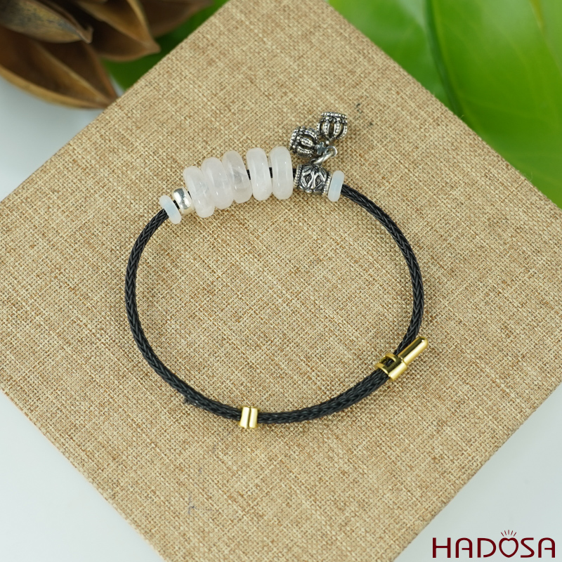 Vòng ngũ điếu đá mặt trăng mix vương miệng