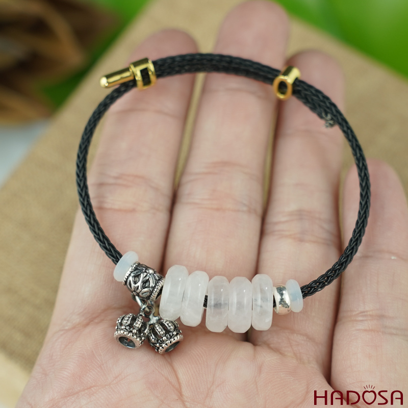 Vòng ngũ điếu đá mặt trăng mix vương miệng