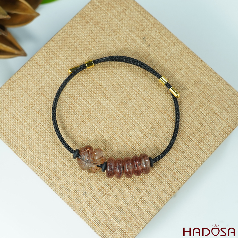 Vòng ngũ điếu tóc đỏ mix cỏ 4 lá