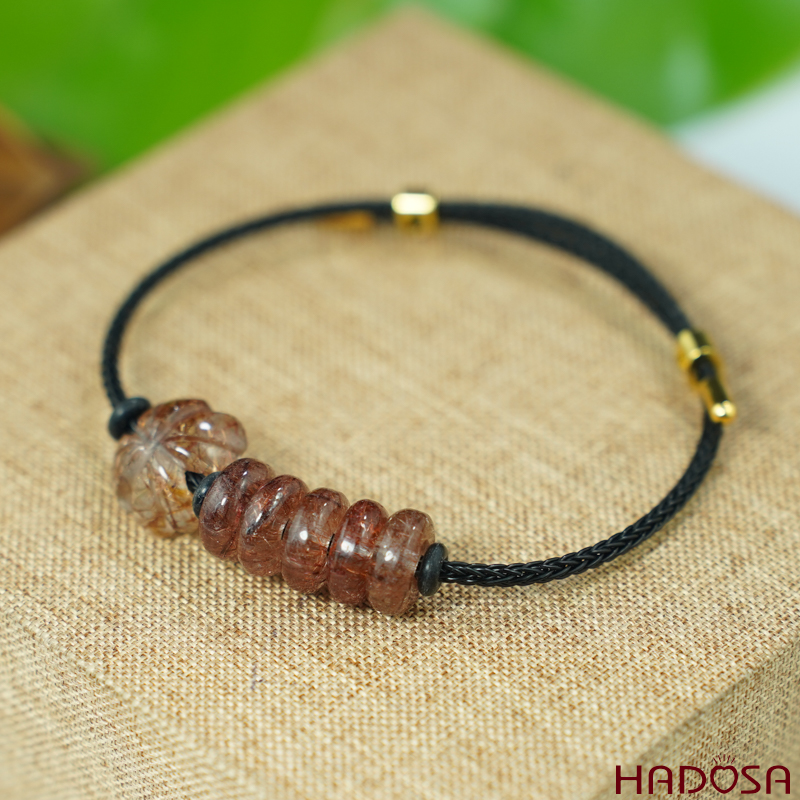 Vòng ngũ điếu tóc đỏ mix cỏ 4 lá