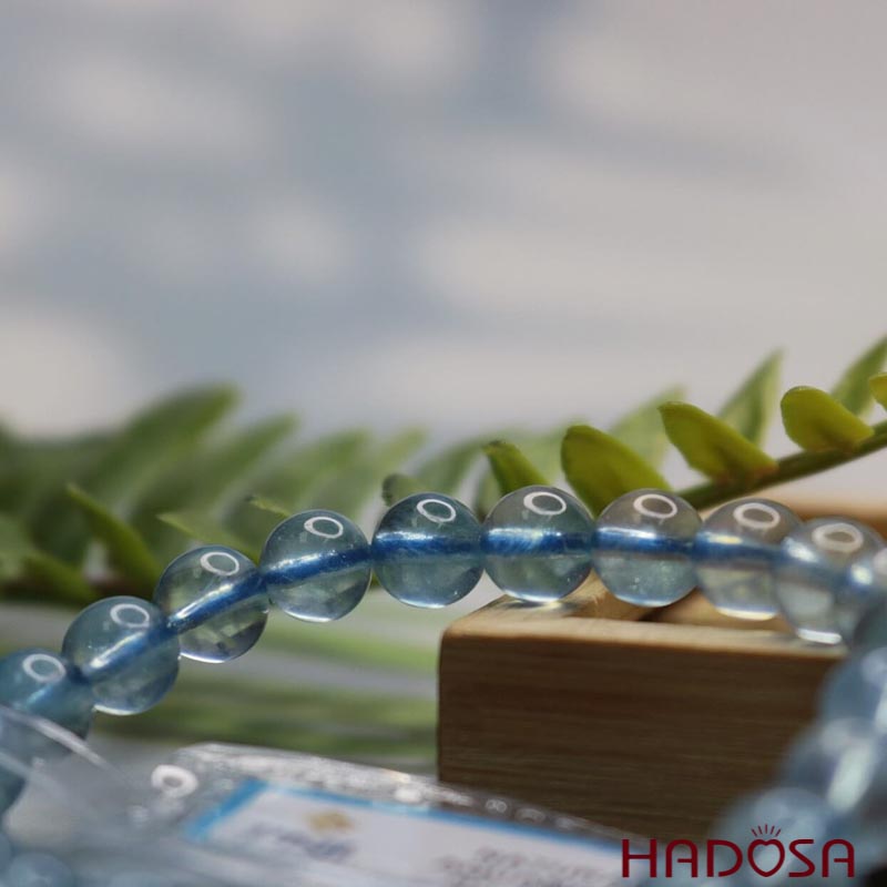 Vòng tay đá Aquamarine 7mm chuẩn 7A