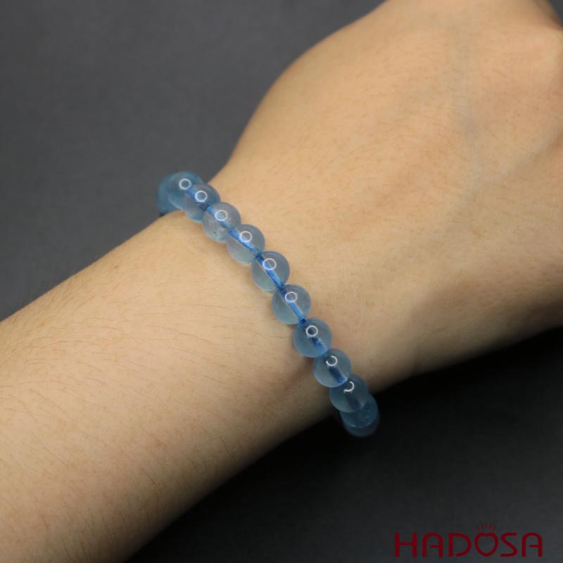 Vòng tay đá Aquamarine 7mm chuẩn 7A
