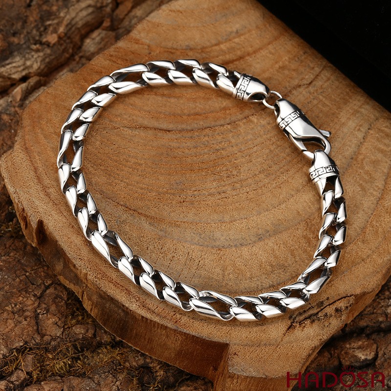 Lắc Tay Bạc 925 Dây Cuba Trơn Bóng