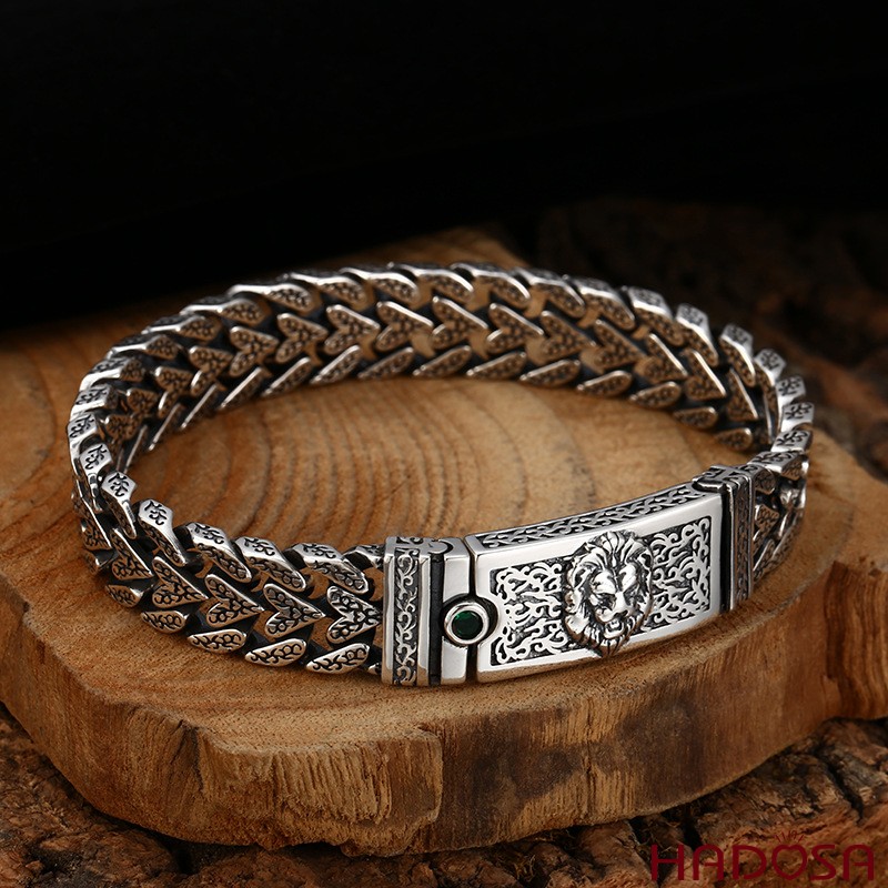 Vòng Tay Bạc Nam Bản Xương Rồng