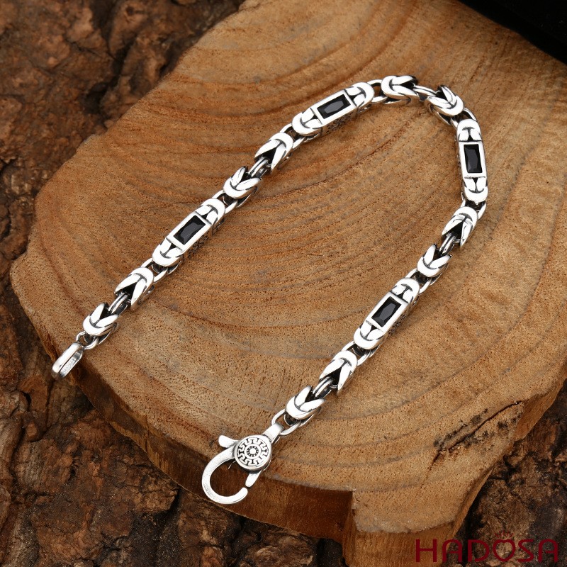 Lắc Tay Bạc Thái 925 Nam Nữ Khắc Lục Tự Đại Minh