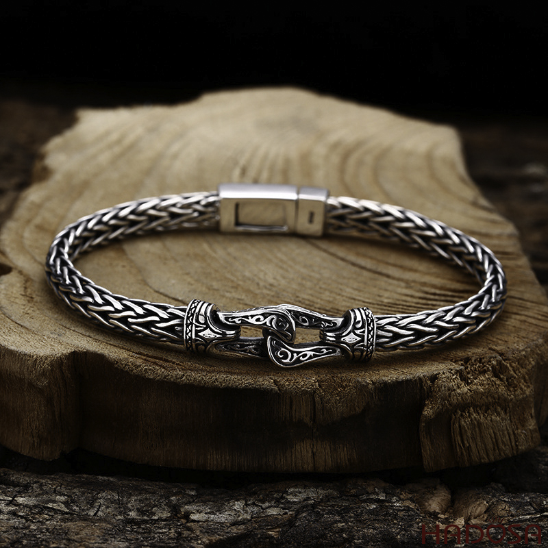 Vòng tay bạc Thái Kiểu Dây Bện Tây Tạng