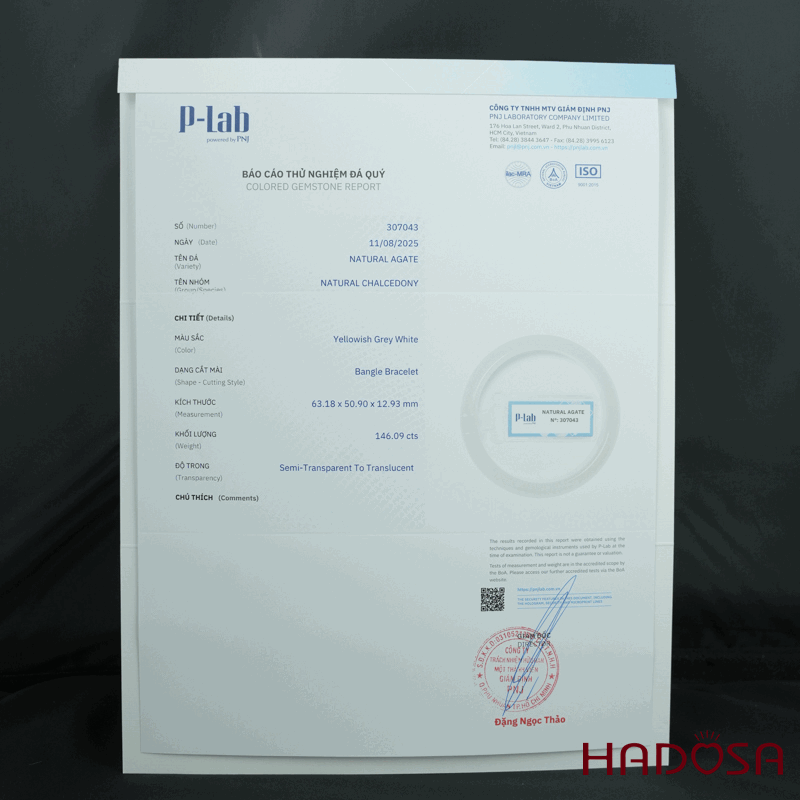 Vòng kiềng mã não trắng ngọc bản hẹ ni 50