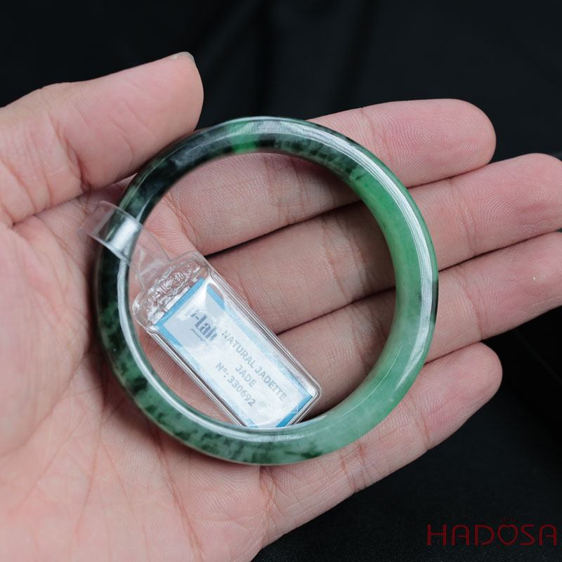 Vòng Ngọc Cẩm Thạch bản vuông xanh lí ni 55