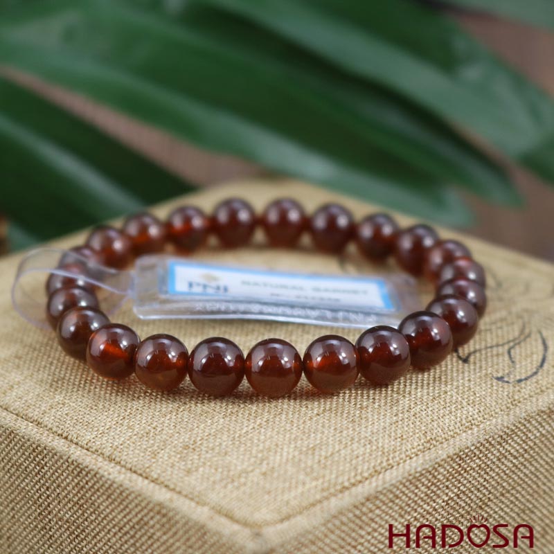 Vòng Ngọc Hồng Lựu 8mm cao cấp chuẩn 6A