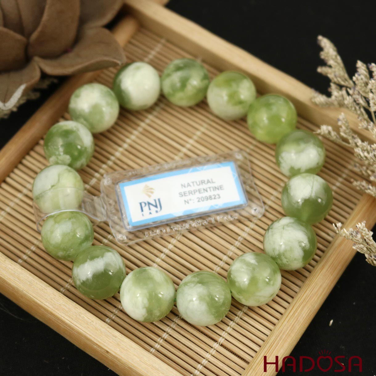 Vòng ngọc Serpentine 14mm