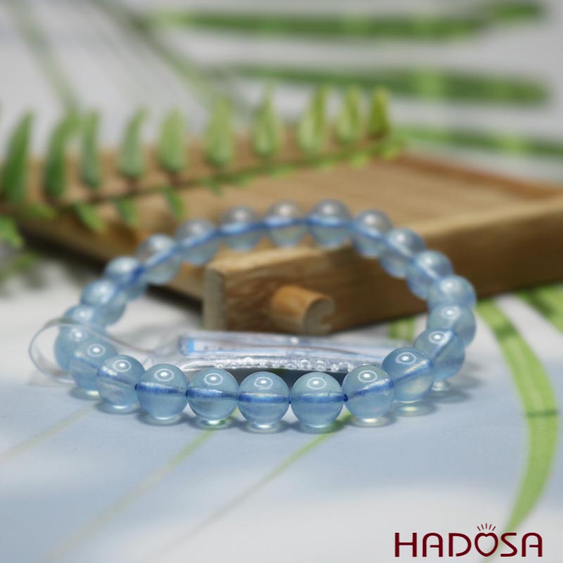 Vòng tay đá Aquamarine 7mm chuẩn 7A