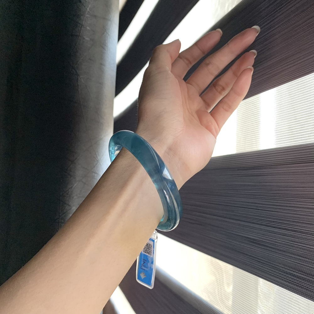 Vòng đá Aquamarine xanh ngọc Vip chuẩn 8A ni 55