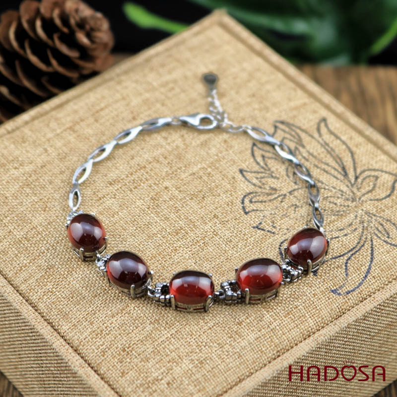 Lắc tay đá Garnet bạc 925 cao cấp
